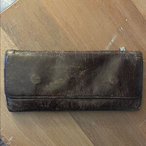HOBO Dark Brown Leather Wallet